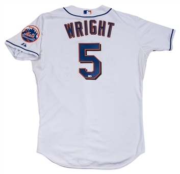 2009 David Wright Game Used, Signed & Inscribed New York Mets White Alternate Jersey Used on 4/13/09 For 1st Hit & Home Run In Citi Field (MLB Authenticated & Mets COA)